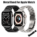 Pikkukuva 2 / 10: Ruostumattomasta teräksestä valmistettu ranneke Apple Watch -kelloon, 45 mm Ultra 49 mm 41 mm 40 mm 44 mm kelloon, metallinen ranneke Iwatch Series 9 8 7 6 5 -kelloon, titaanin värinen Titanium Color