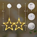 Miniatyrbilde 2 av 4: LED-stjerne julelys, batteridrevet, med sugekopp, timer, innendørs varm hvit rosa, for juledekorasjon, balkong, fest, bryllup (2