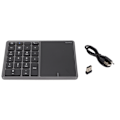 Miniatyrbillede 2 af 5: Trådløst numerisk tastatur med touchpad, 22 taster, 2.4G, dobbelt tilslutningstilstand, Type-C interface, bærbart tastatur til bærbar computer, grå