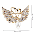 Pikkukuva 4 / 7: e Crystal Swan Brooch Pins Rakastajien Eläin Strassit Broochit J Gold