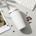Miniatyrbillede 3 af 4: Rejsekrus | Termokrus i rustfrit stål | Vakuumflaske | Lækagesikker Tumbler | Kaffe to Go Krus med BPA-frit, let rengørligt låg