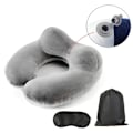 Miniatyrbilde 5 av 6: Reisekit 3-i-1 - Oppblåsbar nakkepute & sovemaske Black Black