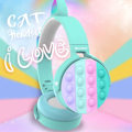Miniatyrbilde 8 av 8: Fidget Hodetelefoner Leker Hodetelefoner for Barn, Trådløse Bluetooth Hodetelefoner Pop Boble On-Ear Hodetelefoner Fidget Leker Regnbuefarget Fidget Hodetelefoner for Barn blue