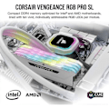 Miniatyrbillede 2 af 4: RAM-hukommelse - CORSAIR - Vengeance RGB Pro SL DDR4 - 32GB 2x16GB DIMM - 3200 MHz - 1,35V - Hvid (CMH32GX4M2E3200C)