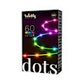 Pikkukuva 1 / 5: Twinkly Dots - Liikkuva LED-valoköynnös 60 RGB LEDiä, 3 metriä. Läpinäkyvä johto.