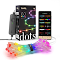 Pikkukuva 2 / 5: Twinkly Dots - Liikkuva LED-valoköynnös 60 RGB LEDiä, 3 metriä. Läpinäkyvä johto.