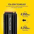 Pikkukuva 4 / 6: CORSAIR - Sisäinen SSD - Force Series MP600 - 1To - M.2 Nvme Gen 4 (CSSD-F1000GBMP600)