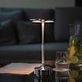 Miniatyrbillede 2 af 5: Ledningsfri Bordlampe Dæmpbar Vandafvisende Metal USB Genopladelig Bordlampe -1stk-Sølv