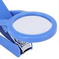 Miniatyrbilde 3 av 5: Negleklipper for eldre, rustfritt stål, justerbar fingernegl- og tåneglklipper med forstørrelsesglass, blå