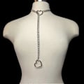 Miniatyrbillede 4 af 5: Hjerte O-ring Slip Chain Halskæde til Kvinder Rustfrit Stål Cuban Chain Hjerte Halskæde Punk Rock Krage Halskæde Håndlavet Justerbar Lariat Y Halskæde Silver
