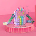 Miniatyrbild 2 av 5: Pop Up Fidget Leksaker Axelväska för Flickor, Enhörning Push Bubble Fidget Sensoriska Leksaker, Populär Liten Silikonväska för Ångest Stresslindring, Fidget Väska
