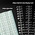 Miniatyrbillede 5 af 5: 240 stk. Runde Falske Negle Display Tips - Transparent Neglekunst Display Kort Neglekunst Farve Display Tips Værktøj Negleprøve