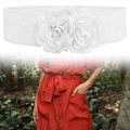 Miniatyrbilde 2 av 5: Elastisk midjebelte, bredt belte for kvinner for bluse, genser, maxi-skjorter White