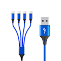 Pikkukuva 4 / 5: Monitoimilatauskaapeli, nailonpunottu, universaali 3/4/5-in-1, useita portteja, USB-pikalatausjohto Type C -liittimellä One for five