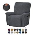 Miniatyrbild 1 av 4: All-inclusive elastisk recliner soffaöverdrag enfärgad polarfleece soffa kudde överdrag för alla årstider Recliner överdrag