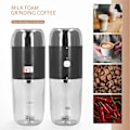 Miniatyrbillede 3 af 5: 2 i 1 Bærbar Mælkeskummer Multifunktionel Kaffekværn Flaske USB Opladning DC3.7V 45W