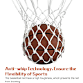 Miniatyrbild 3 av 5: 2 Stycken Kraftigt Basketnät Ersättning Passar Standard 12 Ring Basketkorg Nät för Inomhus- och Utomhus Träningsutrustning