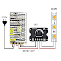 Pikkukuva 2 / 5: DC 12V 24V LED Himmennin Kytkin 30A 360W Jännitteensäädin Säädettävät Himmentimet Shytmv-YUHAO