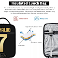 Miniatyrbilde 5 av 5: Cr7 Cristiano Ronaldo Isolert Matpose Termisk Veske Matbokser Termisk Matboks Mat Tote Bag For Kvinner Barn Reise 9