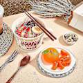 Miniatyrbilde 4 av 5: 1 Sett 1 Liter Ramenbolle Instant Ramen Nudelskål Keramisk Med Lokk Japansk Ramenbolle Med -q-dwdz