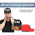Miniatyrbilde 4 av 5: Høykvalitets 100% Bomull Justerbar Baseball Caps Ikon Monogram Svart C