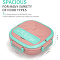 Miniatyrbilde 2 av 5: Matboks for Bento Boks Mat Rustfritt Stål 3-Rom Design Bærbart Håndtak Lekkasjesikker (Rosa)