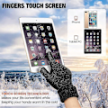 Miniatyrbillede 3 af 5: 4 par dame vinter touch screen handsker varme fleeceforede strikhandsker elastiske