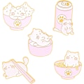 Miniatyrbillede 1 af 4: Pink Kat Emalje Pins til Kvinder Pige Søde Dyr Emalje Broche Pins til Jakker Tegneserie Chopsticks Dåser Stor Skål Nudler Kat Emalje Broche Badge DIY Ac