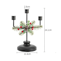 Miniatyrbilde 2 av 2: Julelysstake Senterpynt, Med 3 Lysestaker Bordpynt Senterpynt For Festival Hjemmedekorasjon Svart