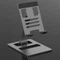 Miniatyrbilde 2 av 5: Justerbart nettbrettstativ for skrivebord, nettbrettholder med hul design, sammenleggbar nettbrettdokkingstasjon, aluminiumslegering, kraftig stasjonær mobiltelefon, mørk grå