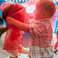 Miniatyrbilde 2 av 5: 24 stk Barn Juggling Sjal Dans Musikk Sjal Fargerike Sjal Bevegelse Sjal Rytme Sjal for Barn Bevegelse
