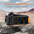 Miniatyrbild 4 av 5: 26mm Klockarmband för Garmin Fenix 8 51mm 7X 6X 5X Snabbfäste Nylon Kardborreband - Svart Black