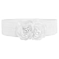 Miniatyrbilde 1 av 5: Elastisk midjebelte, bredt belte for kvinner for bluse, genser, maxi-skjorter White