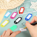 Miniatyrbillede 4 af 5: 00 Plastik Nøgleringe til Skrivning, Nøgleidentifikationsmærker, Bæretasker, Kæledyrsbogmærker (10 Farver)