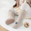 Pikkukuva 5 / 5: Baby liukastumista estävät paksut sukat - 5 paria talven lämpimiä toddler pitäviä sukkia tytöille ja pojille
