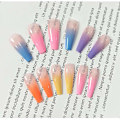 Miniatyrbillede 3 af 7: 24 stk Gradient Color Rainbow Kids Snap Nails Pre-lim