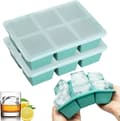 Silikon Isbitsformar, 2-pack Stora Isbitsformar, med Lock, Doftfria, Stapelbara, Tål Diskmaskin, Inkluderar Cocktail och Babysnacks, Grön