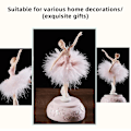 Miniatyrbild 4 av 5: Speldosa Ballerina Dansande Flicka Svanen Sjön Karusell med Fjäder för Födelsedagspresent