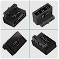 Pikkukuva 4 / 5: Usb 3.0 19/20-nastainen uros-naaraskytkinsovitin kulmassa 90 astetta PH19A