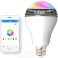 Miniatyrbillede 1 af 4: Bluetooth Pære med Højttaler, Trådløs E27 Smart LED Pære med RGB Farveskift/Musikafspiller/Smartphone App Kontrol