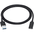 Pikkukuva 1 / 5: Heytea USB 3.0 Type A uros - USB 3.0 Type C naaras -liitinmuunninadapteri (musta) (0,9 m)