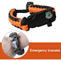 Miniatyrbillede 5 af 5: Overlevelses Paracord Armbånd Flint Ildstarter Skraber Kompas Vildmarks Overlevelses Fløjte Justerbart Armbånd 2-pak Sort & Armygrøn