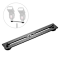 Miniatyrbilde 1 av 4: Dobbelt kamerafeste stativbrakett kamera blitsbraketter forlengelsesstang med 1/4 tommers skrue for kamera DSLR LED lysstativ mikrofon