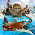 Miniatyrbild 2 av 5: Fjärrstyrd Hajbåt, 2.4G Hög Simulering Stingrocka Undervattensdjur Vattenleksaker för Sjö Pool