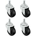 4-pack 40 mm gummihjul med M8 gängad tapp