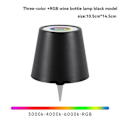 Pikkukuva 2 / 5: Langaton pullolamppu RGB-tiloilla ja 3-värisellä portaattomalla himmennyksellä varustettu pullolampun varjostin, ladattava pullovalo Black