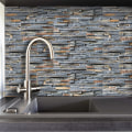 Pikkukuva 6 / 6: 54 kpl 3D mosaiikki seinälaatta tarra itseliimautuva Rustic Stone Brick,20x10cm