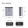Miniatyrbillede 3 af 5: USB 3.1 Gen 2 USB-C Hun til HDMI 2.0 Han Adapter 4K 60Hz Skærmkonverter