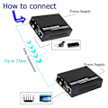 Miniatyrbilde 5 av 5: Fiber Ethernet Media Converter, Single-Mode 10/100Base-TX til 100Base-FX, RJ45 til SC, Fiber Transceiver Opptil 25KM (1 Par)
