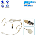 Miniatyrbild 1 av 5: Dubbel Öronbygel Headset Mikrofon XLR 4Pin TA4F Kondensator Headworn Mikrofon för SHURE